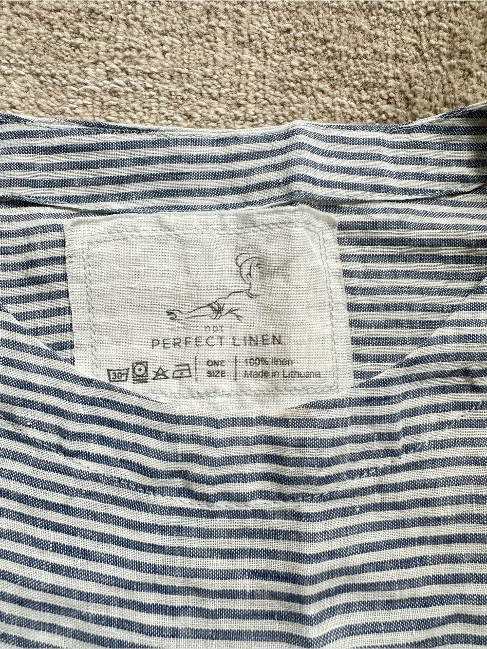 notPERFECTLINEN Blue and White Striped Cotton Boxy Top - Picture 2 of 5